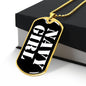 Navy Girl v3 - 18k Gold Finished Luxury Dog Tag Necklace