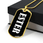 Ester v03 - 18k Gold Finished Luxury Dog Tag Necklace