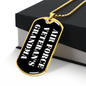 Air Force Veteran's Grandma v3 - 18k Gold Finished Luxury Dog Tag Necklace