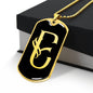 Initial E v001-32 - 18k Gold Finished Luxury Dog Tag Necklace