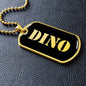Dino v2 - 18k Gold Finished Luxury Dog Tag Necklace