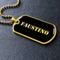 Faustino v2 - 18k Gold Finished Luxury Dog Tag Necklace