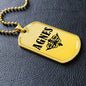 Agnes v01a - 18k Gold Finished Luxury Dog Tag Necklace