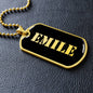 Emile v2 - 18k Gold Finished Luxury Dog Tag Necklace