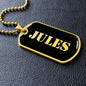 Jules v2 - 18k Gold Finished Luxury Dog Tag Necklace