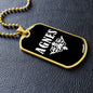 Agnes v03a - 18k Gold Finished Luxury Dog Tag Necklace