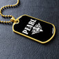 Pearl v03a - 18k Gold Finished Luxury Dog Tag Necklace