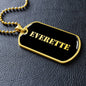 Everette v2 - 18k Gold Finished Luxury Dog Tag Necklace