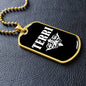 Terri v03a - 18k Gold Finished Luxury Dog Tag Necklace