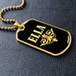 Ella v02a - 18k Gold Finished Luxury Dog Tag Necklace