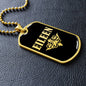 Eileen v02a - 18k Gold Finished Luxury Dog Tag Necklace