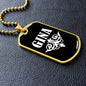 Gina v03a - 18k Gold Finished Luxury Dog Tag Necklace
