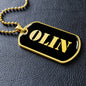 Olin v2 - 18k Gold Finished Luxury Dog Tag Necklace