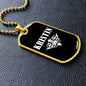 Kristin v03a - 18k Gold Finished Luxury Dog Tag Necklace