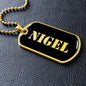 Nigel v2 - 18k Gold Finished Luxury Dog Tag Necklace