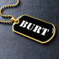 Burt v3 - 18k Gold Finished Luxury Dog Tag Necklace