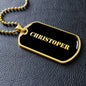 Christoper v2 - 18k Gold Finished Luxury Dog Tag Necklace