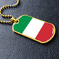 Italian Flag - 18k Gold Finished Luxury Dog Tag Necklace