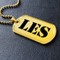 Les - 18k Gold Finished Luxury Dog Tag Necklace