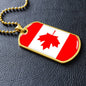 Canadian Flag - 18k Gold Finished Luxury Dog Tag Necklace