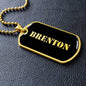 Brenton v2 - 18k Gold Finished Luxury Dog Tag Necklace