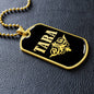 Tara v02a - 18k Gold Finished Luxury Dog Tag Necklace