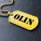 Olin - 18k Gold Finished Luxury Dog Tag Necklace