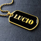 Lucio v2 - 18k Gold Finished Luxury Dog Tag Necklace