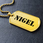 Nigel - 18k Gold Finished Luxury Dog Tag Necklace