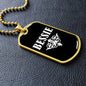 Bessie v03a - 18k Gold Finished Luxury Dog Tag Necklace