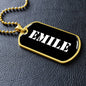 Emile v3 - 18k Gold Finished Luxury Dog Tag Necklace