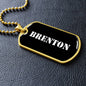 Brenton v3 - 18k Gold Finished Luxury Dog Tag Necklace