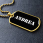 Andrea v3 - 18k Gold Finished Luxury Dog Tag Necklace