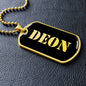 Deon v2 - 18k Gold Finished Luxury Dog Tag Necklace