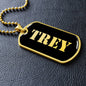 Trey v2 - 18k Gold Finished Luxury Dog Tag Necklace