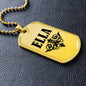 Ella v01a - 18k Gold Finished Luxury Dog Tag Necklace