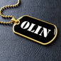 Olin v3 - 18k Gold Finished Luxury Dog Tag Necklace