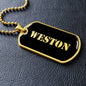 Weston v2 - 18k Gold Finished Luxury Dog Tag Necklace