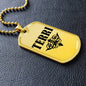 Terri v01a - 18k Gold Finished Luxury Dog Tag Necklace
