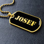Josef v2 - 18k Gold Finished Luxury Dog Tag Necklace