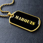 Marquis v2 - 18k Gold Finished Luxury Dog Tag Necklace