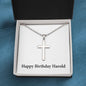 Happy Birthday Harold - Stainless Steel Ball Chain Cross Necklace