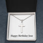 Happy Birthday Jose - Stainless Steel Ball Chain Cross Necklace