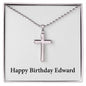 Happy Birthday Edward - Stainless Steel Ball Chain Cross Necklace