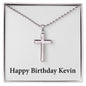 Happy Birthday Kevin - Stainless Steel Ball Chain Cross Necklace