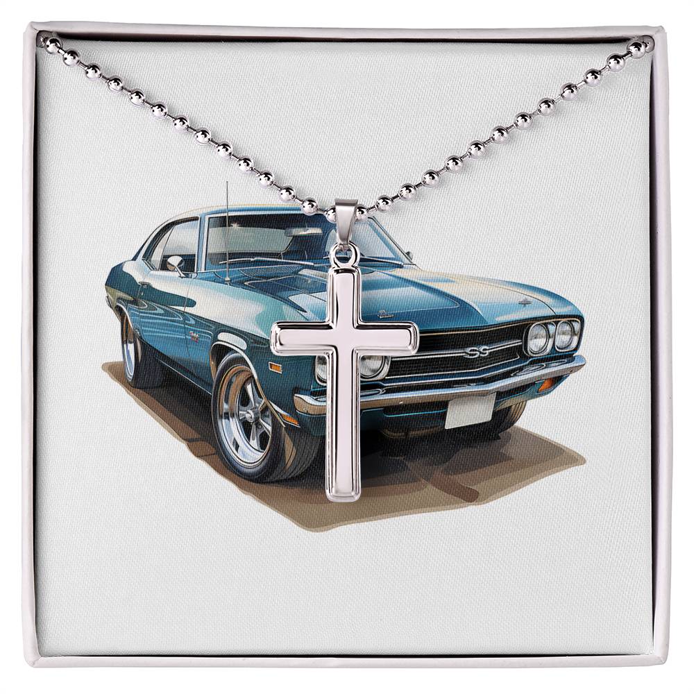 Muscle Car 05 - Stainless Steel Ball Chain Cross Necklace