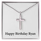 Happy Birthday Ryan - Stainless Steel Ball Chain Cross Necklace
