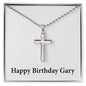 Happy Birthday Gary - Stainless Steel Ball Chain Cross Necklace