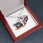 Muscle Car 10 - Stainless Steel Ball Chain Cross Necklace With Mahogany Style Luxury Box