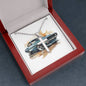 Muscle Car 03 - Stainless Steel Ball Chain Cross Necklace With Mahogany Style Luxury Box